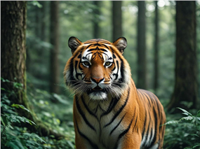 绿色森林野生大猛虎图片